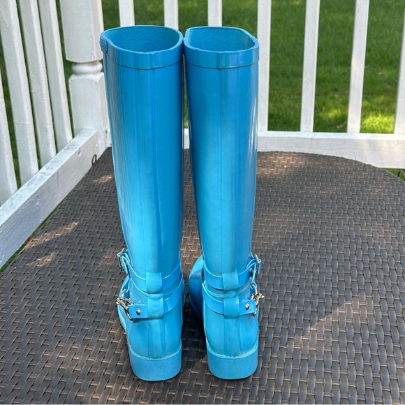 Coach Lori Blue Tall Rain Rubber Boots, Size 9, Women's - Picture 7 of 12